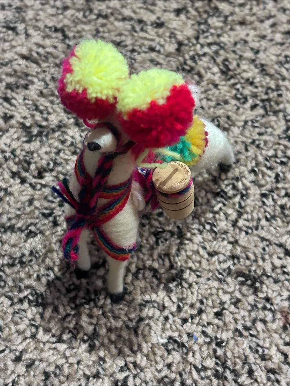 Saddled Llama Handmade Alpaca & Acrylic Yarn  Satchel & Jug made in Peru